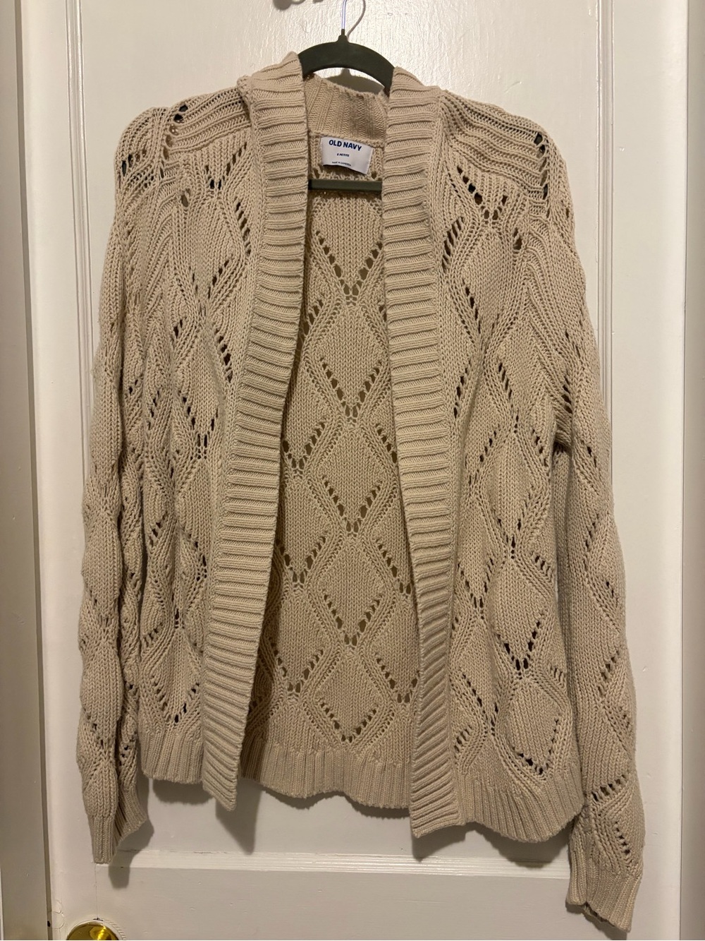 Old Navy Beige/cream Open Knit Cardigan